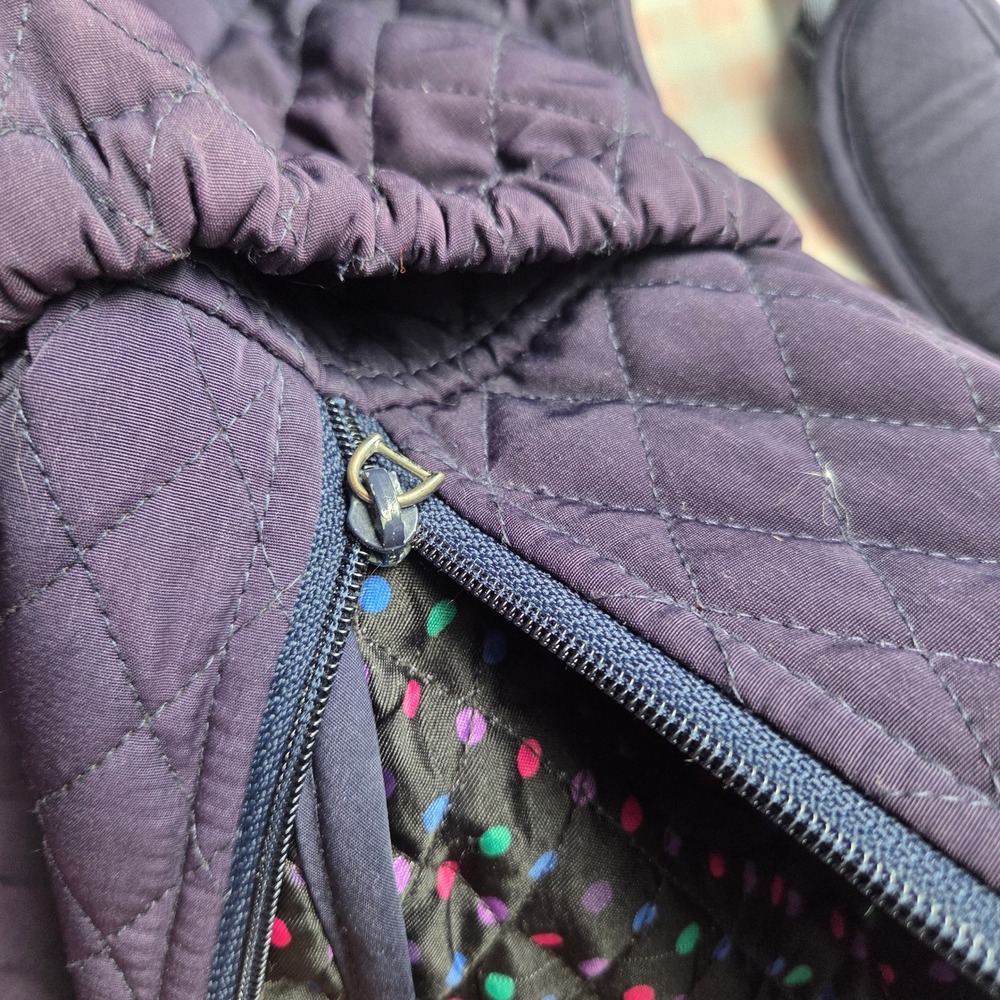 Vera Bradley Purple Quilted Backpack Polka Dot Lining School Travel Bag - Picture 6 of 6